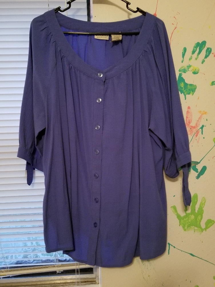 Womans blue white stag top.